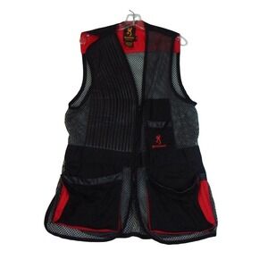 Browning Cotton/Polyester/Leather Skeet, Trap, Hunting‎ Vest Mens L Black/Red